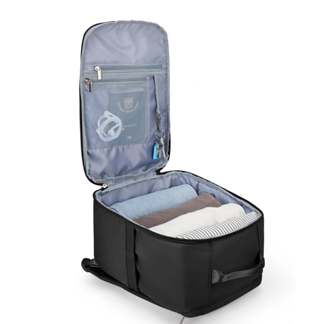 Black Ryanair 40x20x25cm compact cabin travel backpack 
