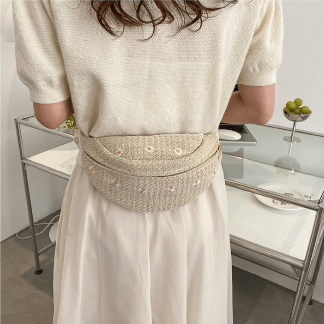 Travel Ladies Summer Woven Bum Bag Back