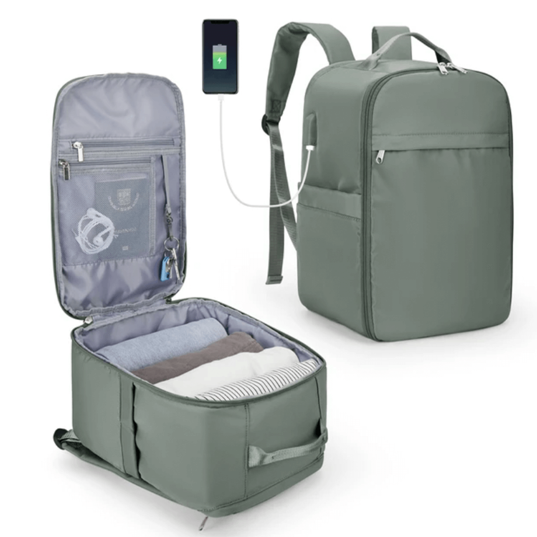 Green Ryanair 40x20x25cm compact cabin travel backpack 